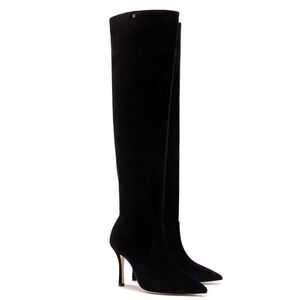 LARROUDÉ Kate Over the Knee Boot In Black Suede NWOB Size 7 1/2
